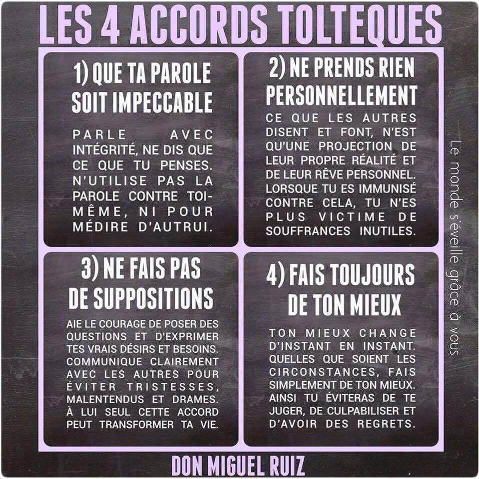 accords toltèques Namaste Naturo - Coaching Santé et Bien-Être